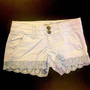 Light blue scalloped shorts